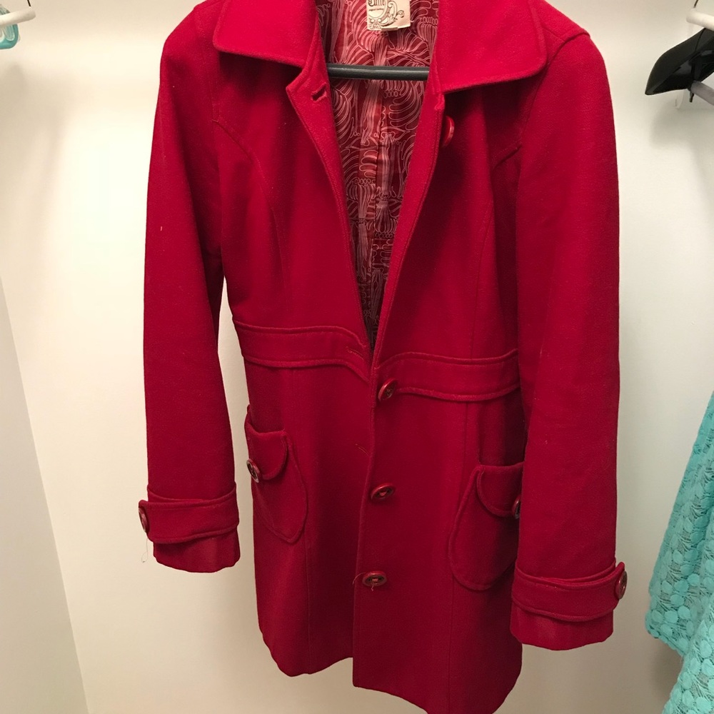 Red winter / fall coat from Nordstrom
